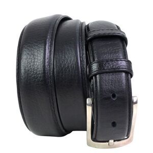 Novin Leather BLACK REAL LEATHER 1 1/4"Wd CASUAL DRESS MEN'S BELT Sz 42/105 (37A